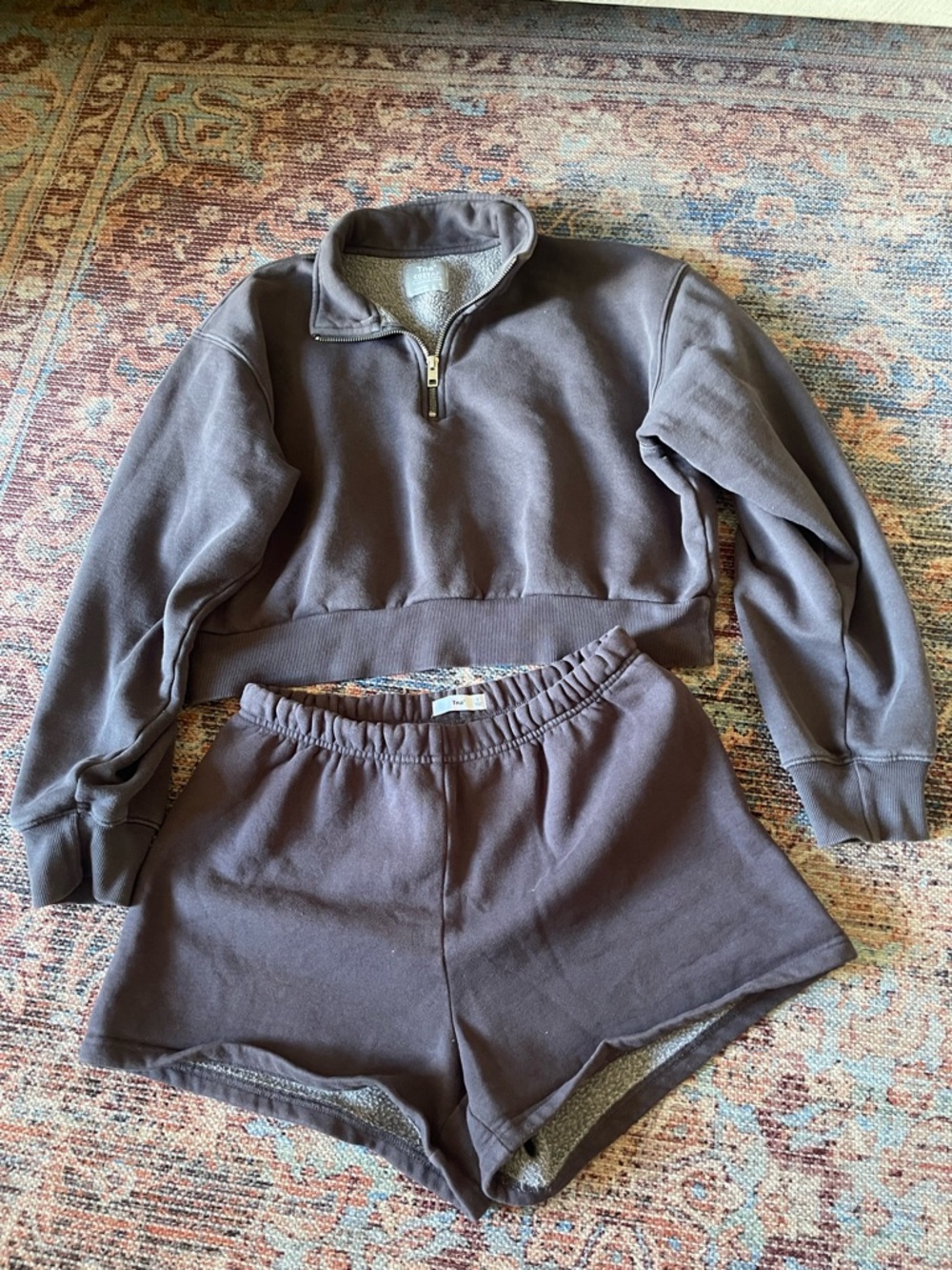 Aritzia Cozy Half-Zip Sweatshirt and Shorts